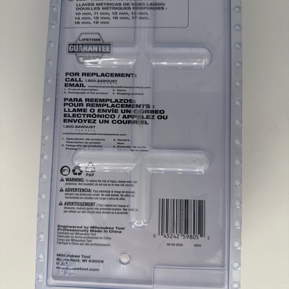 New Sealed Milwaukee 48-22-9505 3/8" Drive Deep Well Metric Socket Set - 10pc - Picture 4 of 6